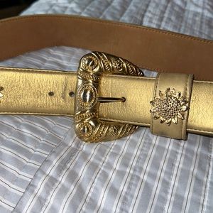 Dusty baker gold leather belt